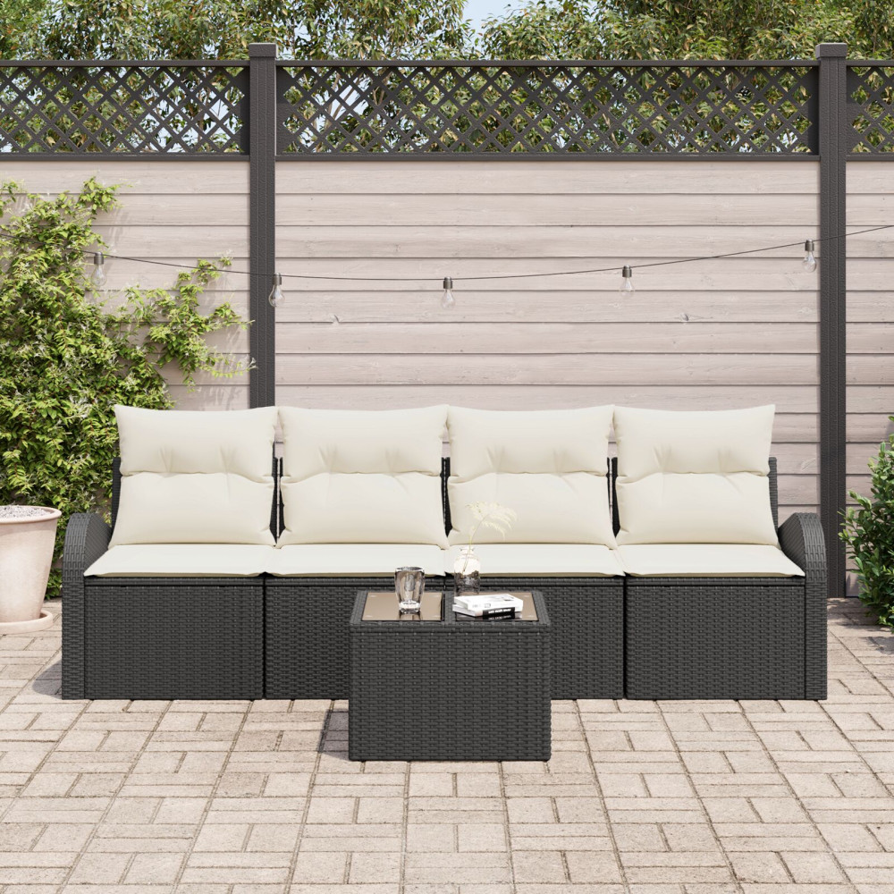 Produktbild för Trädgårdsoffset Svart 55 x 55 x 37 cm konstrotting