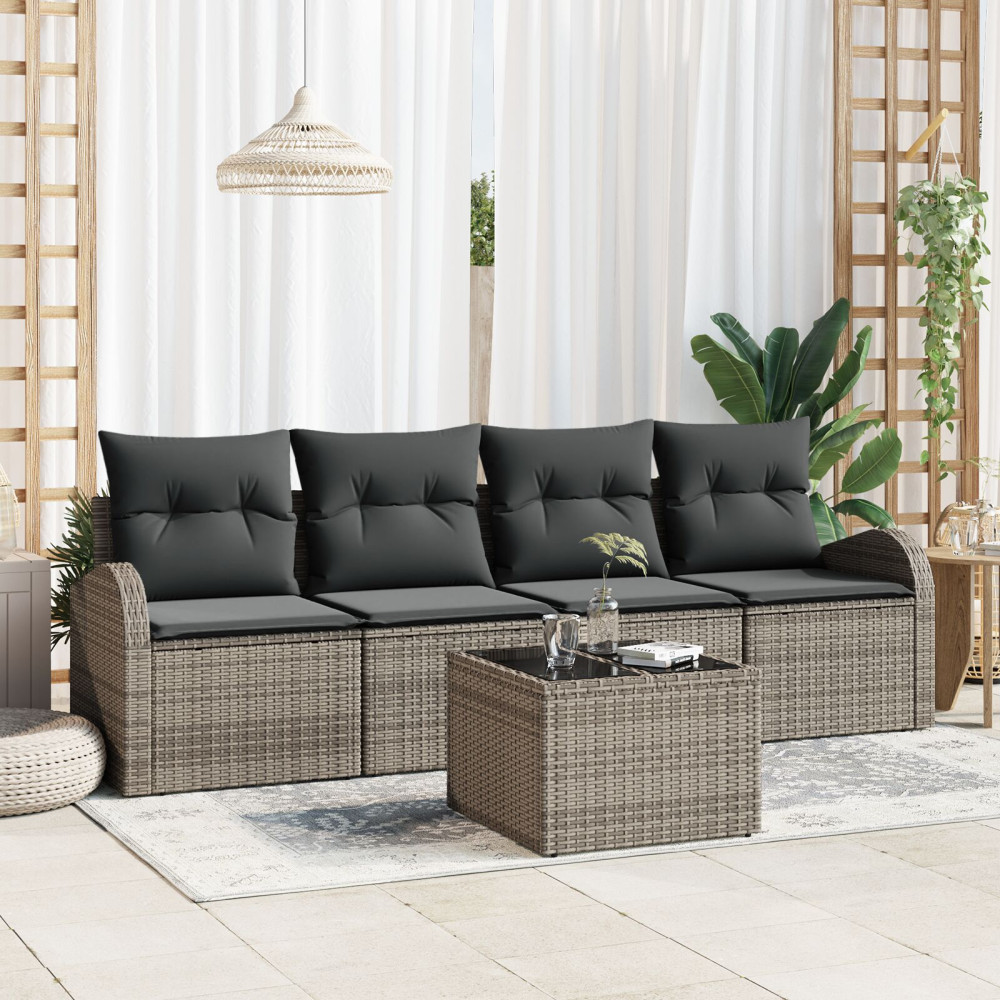 Produktbild för Trädgårdsoffset Grå 55 x 55 x 37 cm konstrotting