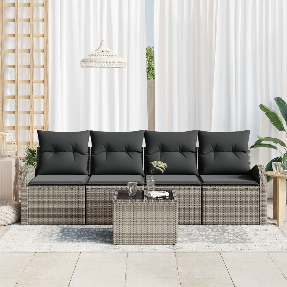 Produktbild för Trädgårdsoffset Grå 55 x 55 x 37 cm konstrotting