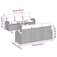 Produktbild för Trädgårdsoffset Ljusgrå 55 x 55 x 37 cm konstrotting
