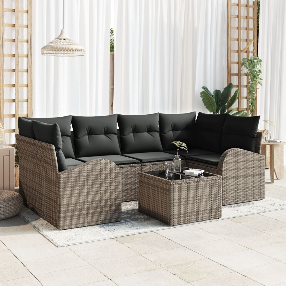Produktbild för Trädgårdsoffset Grå 55 x 55 x 37 cm konstrotting