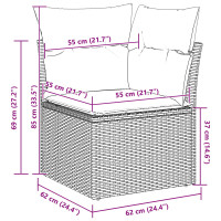 Produktbild för Soffset med kudde 9 pcs Grå konstrotting