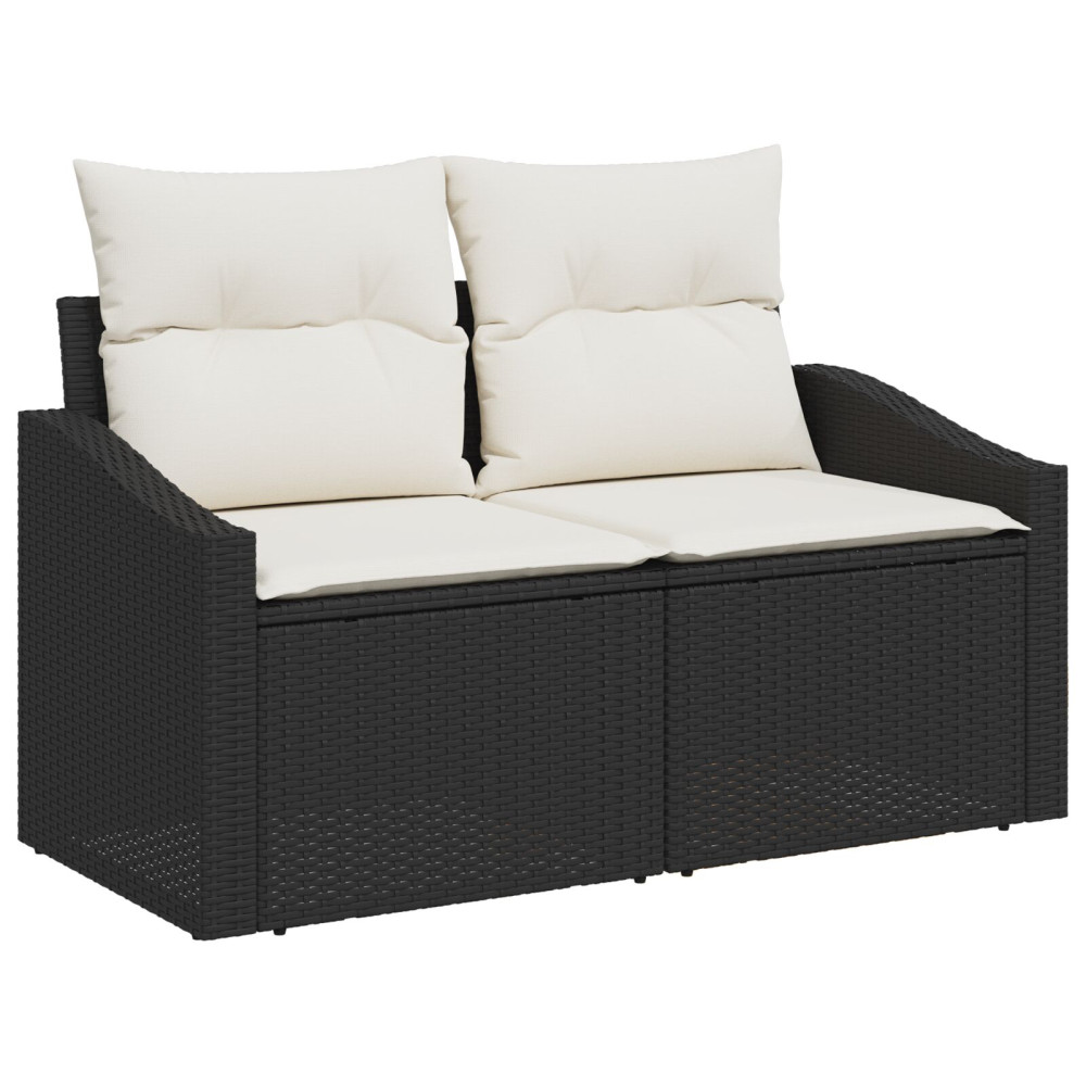 Produktbild för Soffset med kudde 10 pcs Svart konstrotting