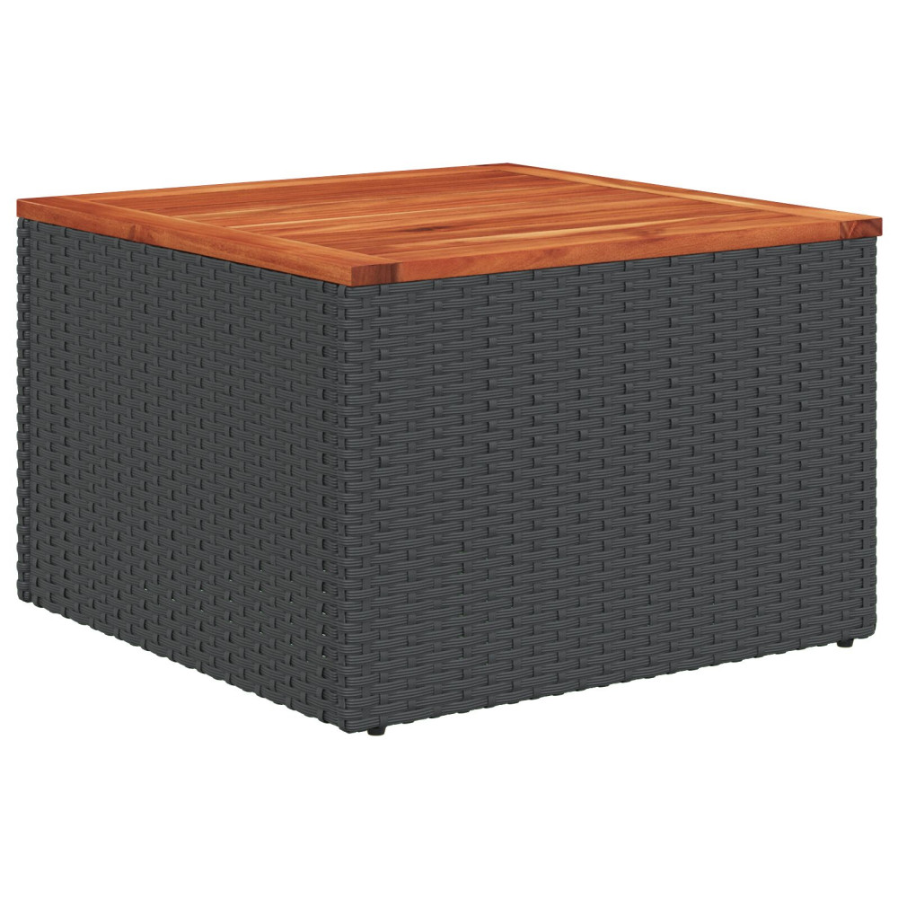 Produktbild för Trädgårdsoffset med kudde 6 pcs Svart konstrotting