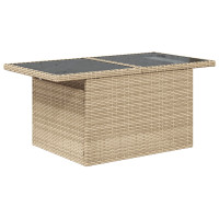 Produktbild för Trädgårdsoffset med kudde 6 pcs Beige och Ljusgrå konstrotting