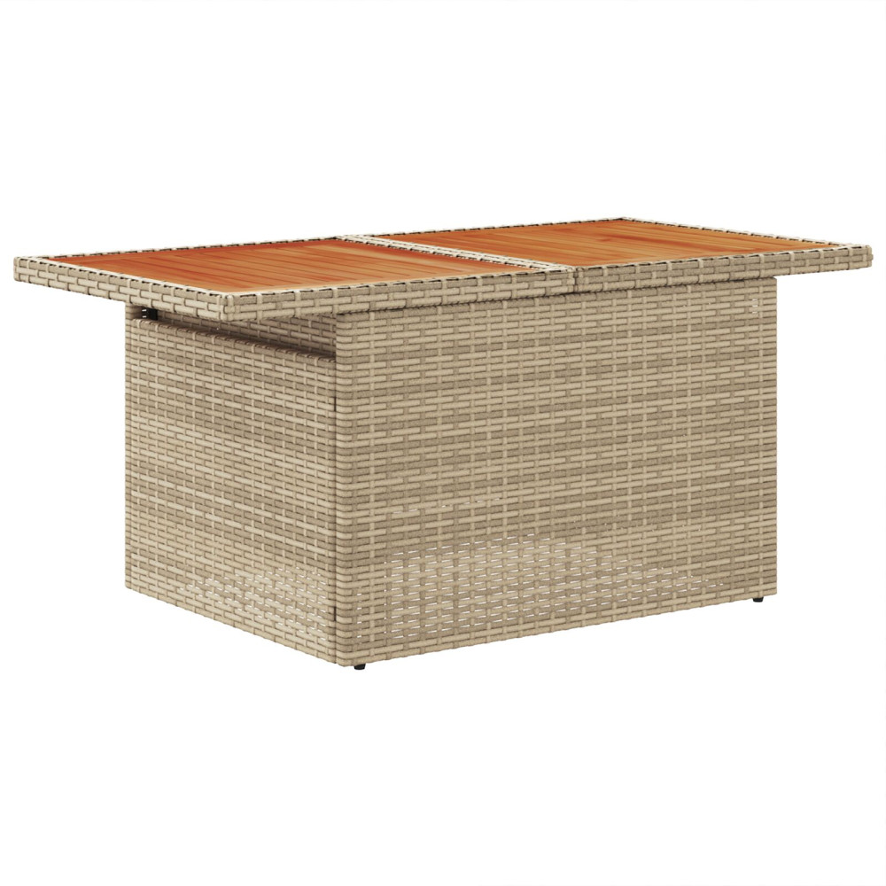 Produktbild för Trädgårdsoffset med kudde 7 pcs Beige och Ljusgrå konstrotting