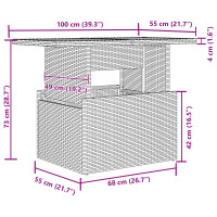 Produktbild för Trädgårdsmöbelset med kudde 6 pcs Grå och Brun