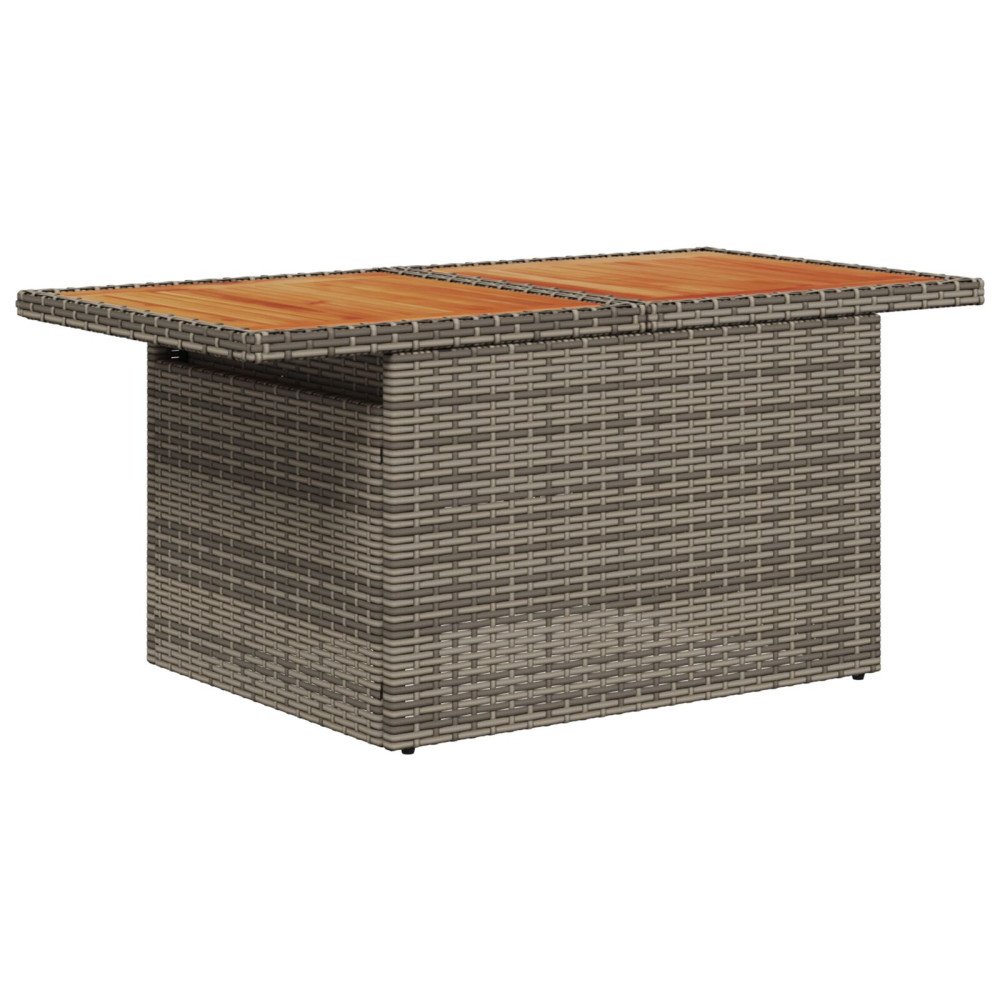 Produktbild för Trädgårdsoffset med lagring 6 pcs Grå Poly rattan