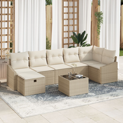 vidaXL Soffset med kudde 7 pcs konstrotting