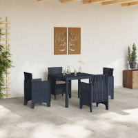 Produktbild för Trädgårdsmöbelset 5 pcs Antracit Polypropylen