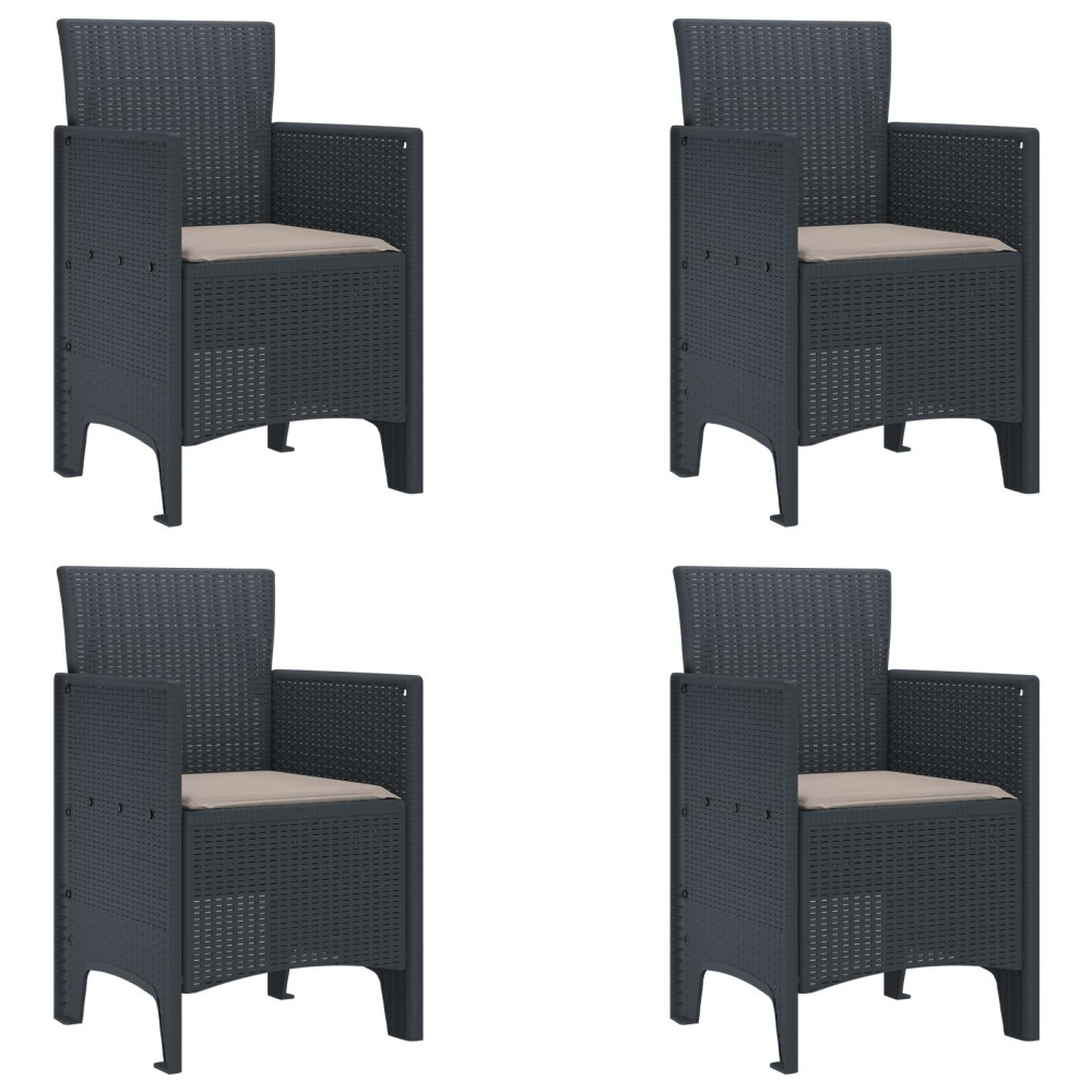 Produktbild för Trädgårdsmöbelset 5 pcs Antracit Polypropylen