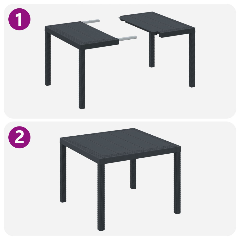 Produktbild för Trädgårdsmöbelset 5 pcs Antracit Polypropylen