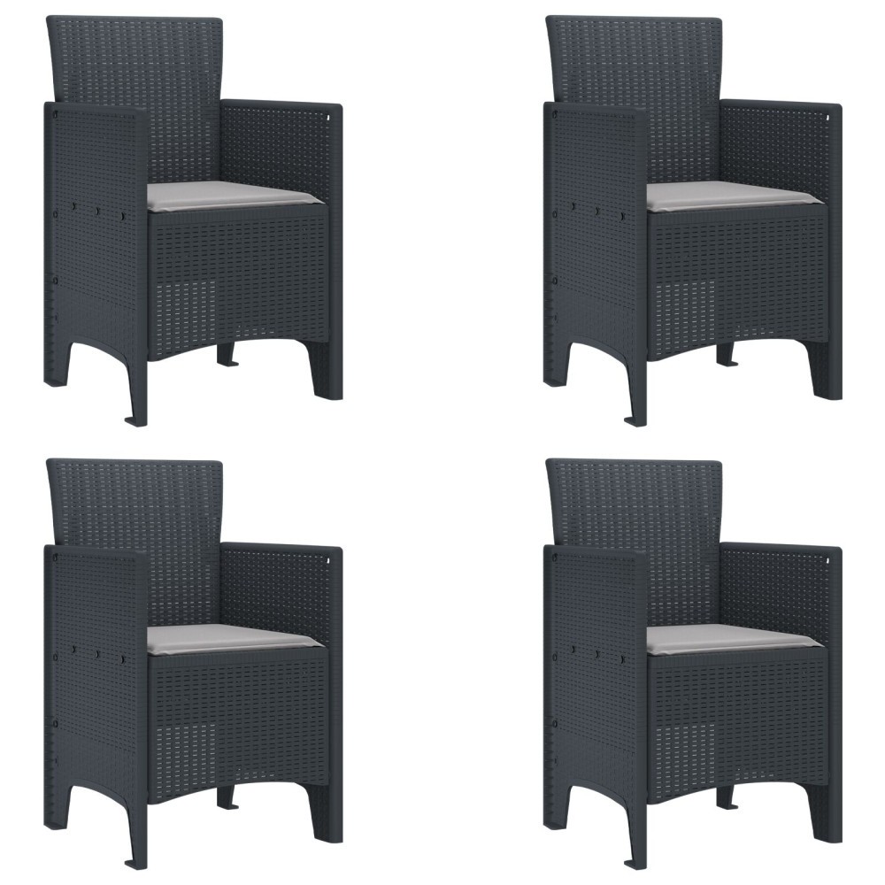Produktbild för Trädgårdsmöbelset 5 pcs Antracit Polypropylen