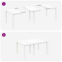 Produktbild för Trädgårdsmöbelset 7 pcs Vit Polt rotting