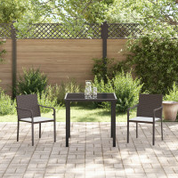 Produktbild för Trädgårdsmöbelset 3 pcs Brun och svart PE Rattan