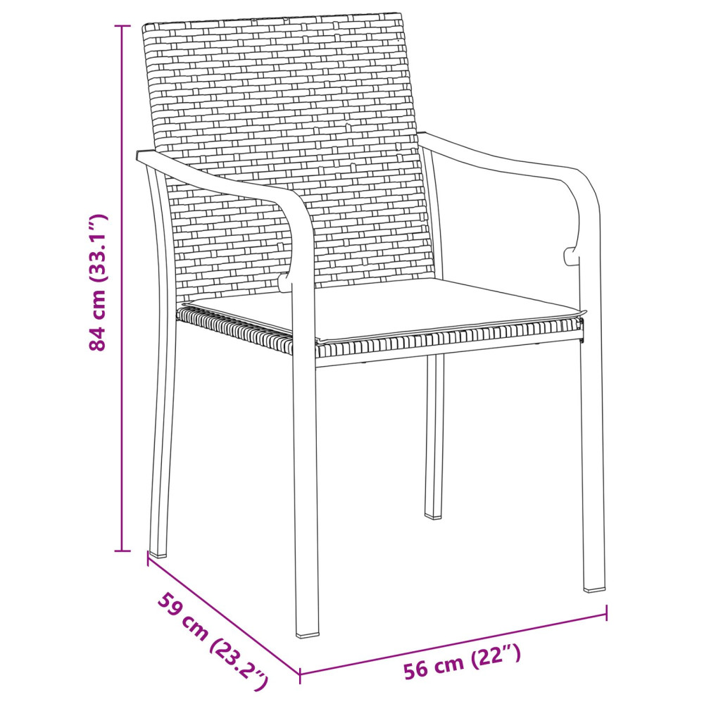 Produktbild för Trädgårdsmöbelset 3 pcs Brun och svart PE Rattan