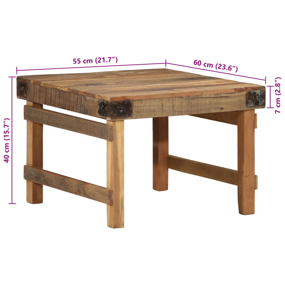 Produktbild för Kaffeebord Brun 60 x 55 x 40 cm Solid återvunnen trä