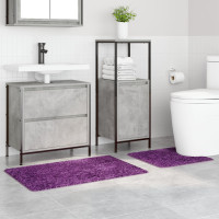 Produktbild för Antisklid badmatta set 2 st Lila 50 x 50 cm PP