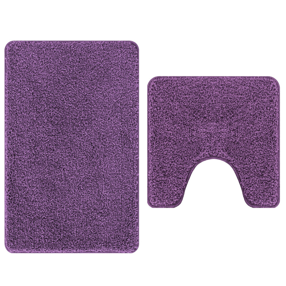 Produktbild för Antisklid badmatta set 2 st Lila 50 x 50 cm PP