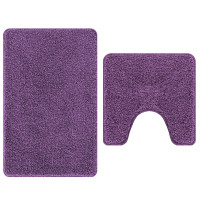 Produktbild för Antisklid badmatta set 2 st Lila 50 x 50 cm PP