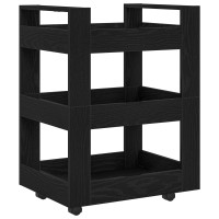 Produktbild för Köksvagn Svart Ek 60 x 45 x 80 cm Konstruerat trä