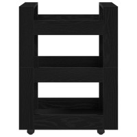 Produktbild för Köksvagn Svart Ek 60 x 45 x 80 cm Konstruerat trä