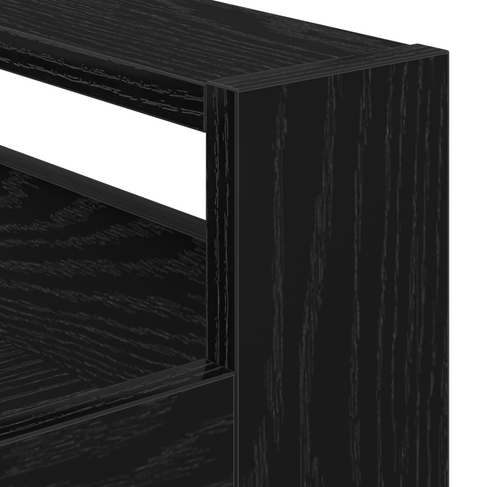 Produktbild för Köksvagn Svart Ek 60 x 45 x 80 cm Konstruerat trä