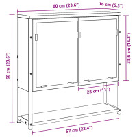 Produktbild för Spegelskåp med hylla Artisan Ek 60 x 16 x 60 cm Konstruerat trä