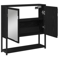 Produktbild för Spegelskåp med hylla Svart Ek 60 x 16 x 60 cm Konstruerat trä