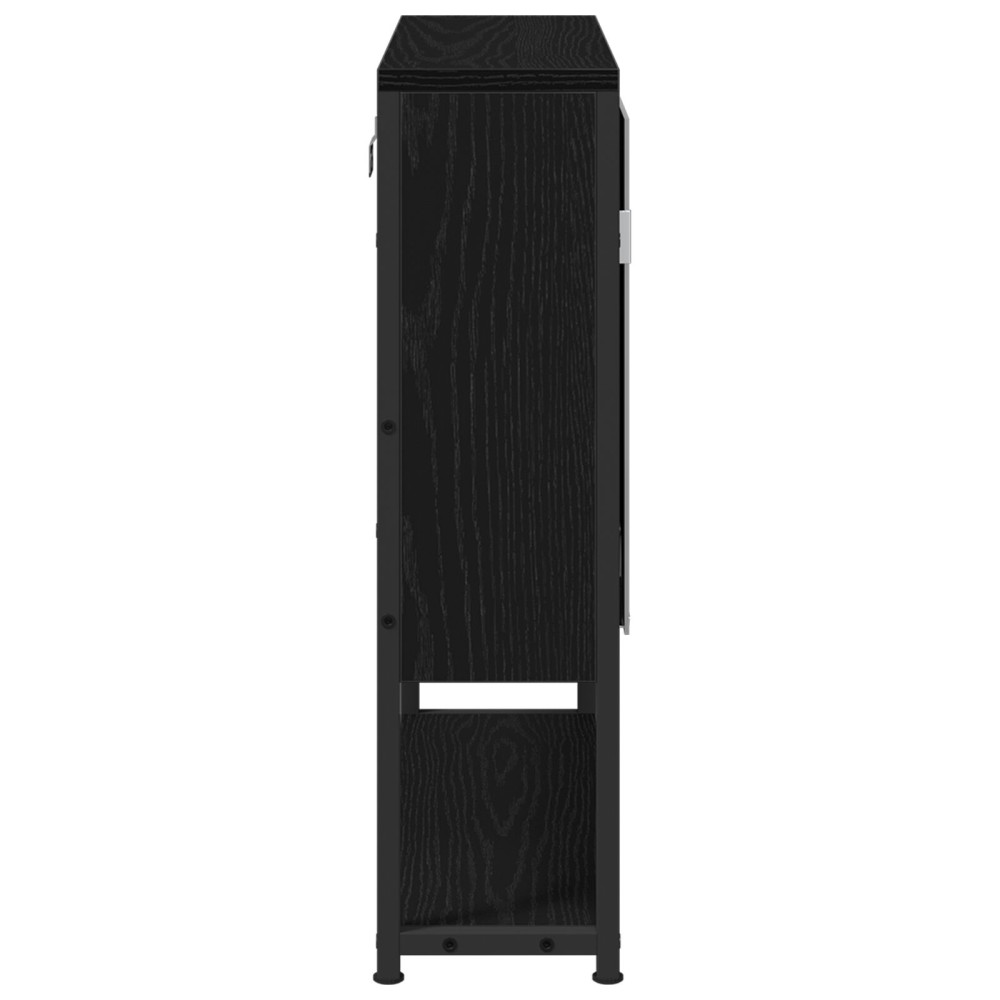 Produktbild för Spegelskåp med hylla Svart Ek 60 x 16 x 60 cm Konstruerat trä