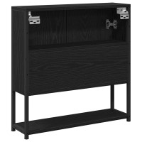 Produktbild för Spegelskåp med hylla Svart Ek 60 x 16 x 60 cm Konstruerat trä
