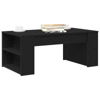 Produktbild för Kaffeebord Svart Ek 102 x 55 x 42 cm Konstruerat trä