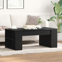 Produktbild för Kaffeebord Svart Ek 102 x 55 x 42 cm Konstruerat trä