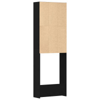 Produktbild för Tvättmaskinskåp Svart Ek 64 x 24 x 190 cm Konstruerat trä