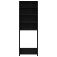 Produktbild för Tvättmaskinskåp Svart Ek 64 x 24 x 190 cm Konstruerat trä