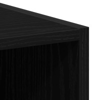 Produktbild för Tvättmaskinskåp Svart Ek 64 x 24 x 190 cm Konstruerat trä