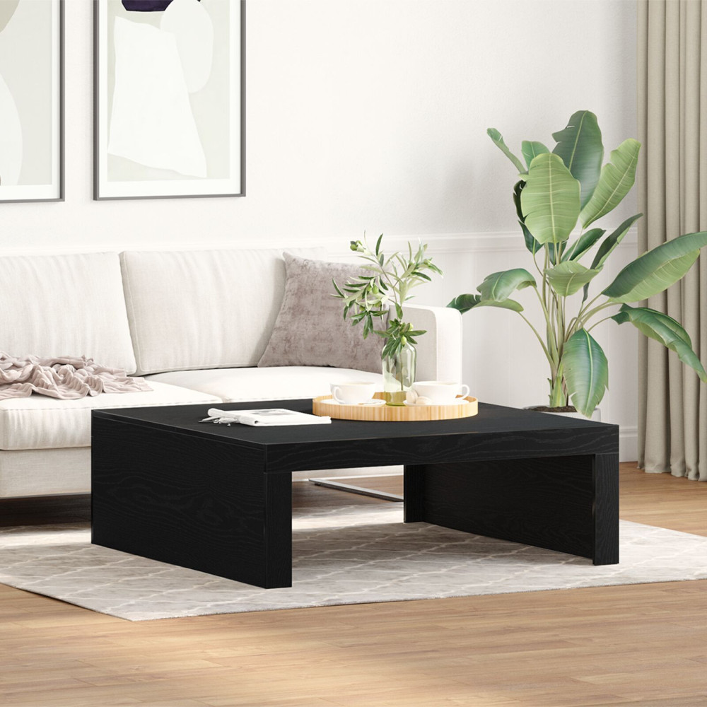 Produktbild för Kaffeebord Svart Ek 100 x 100 x 35 cm Konstruerat trä