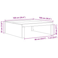 Produktbild för Kaffeebord Svart Ek 100 x 100 x 35 cm Konstruerat trä
