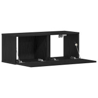 Produktbild för TV-skåp 2 pcs Svart Ek 80 x 30 x 30 cm Konstruerat trä