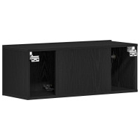 Produktbild för TV-skåp 2 pcs Svart Ek 80 x 30 x 30 cm Konstruerat trä