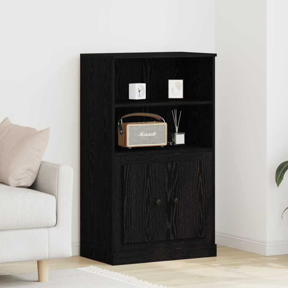 Produktbild för Högskåp Svart Ek 60 x 35.5 x 103.5 cm Konstruerat trä