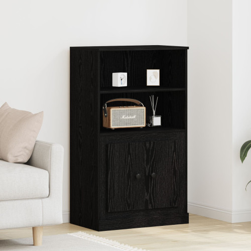 vidaXL Högskåp Svart Ek 60 x 35.5 x 103.5 cm Konstruerat trä