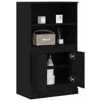 Produktbild för Högskåp Svart Ek 60 x 35.5 x 103.5 cm Konstruerat trä