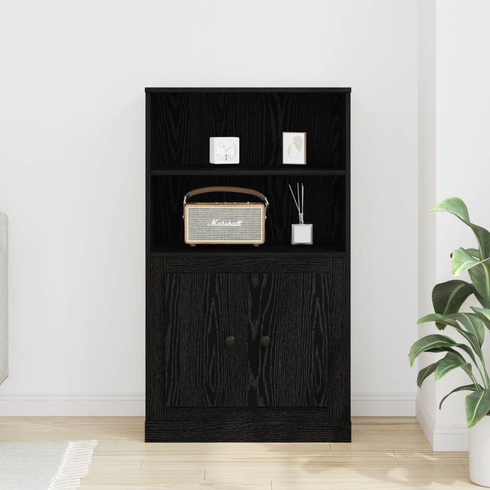 Produktbild för Högskåp Svart Ek 60 x 35.5 x 103.5 cm Konstruerat trä