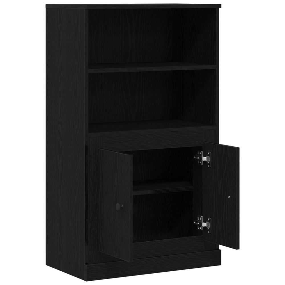 Produktbild för Högskåp Svart Ek 60 x 35.5 x 103.5 cm Konstruerat trä