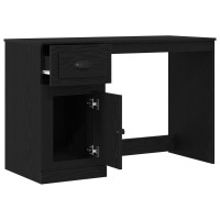 Produktbild för Skrivbord med låda Svart Ek 50 x 115 x 75 cm Konstruerat trä