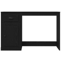 Produktbild för Skrivbord med låda Svart Ek 50 x 115 x 75 cm Konstruerat trä