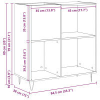 Produktbild för Skivskåp med hylla artisan ek 85 x 38 x 89 cm Konstruerat trä