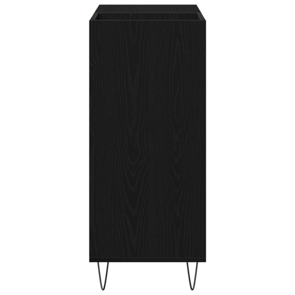 Produktbild för Skivskåp med hylla Svart Ek 85 x 38 x 89 cm Konstruerat trä