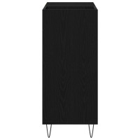 Produktbild för Skivskåp med hylla Svart Ek 85 x 38 x 89 cm Konstruerat trä